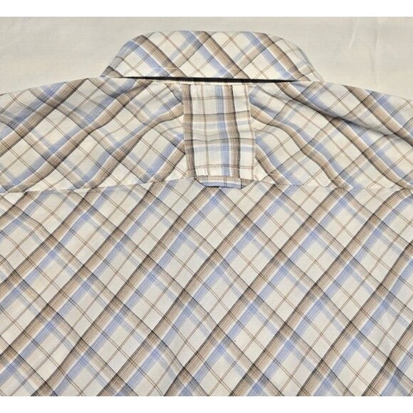 GUESS Long Sleeved Men's Shirt 100% Cotton Size M - Blue/Beige/White - Picture 6 of 12